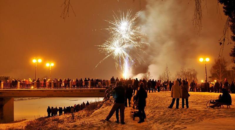 Novoroční ohňostroj v Přerově 2016