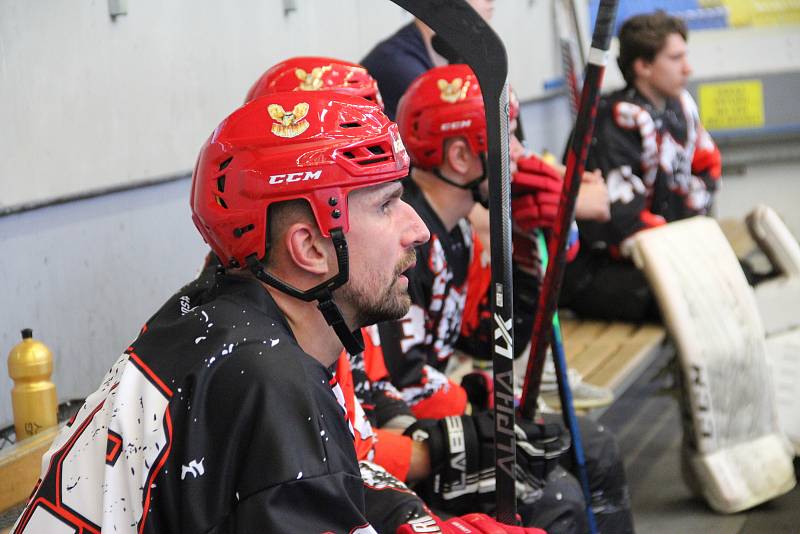 Inline hokejisté Night Birds Přerov proti Mission Roller Brno. Jakub Ferenc