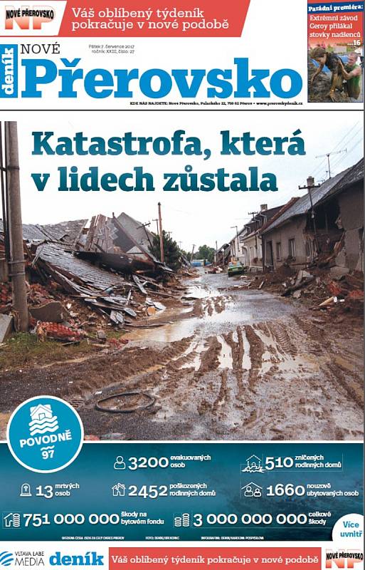 Týdeník Nové Přerovsko - speciál ke 20 letům od povodní 1997