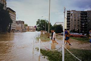 Voda napáchala v červenci 1997 v Přerově značné škody
