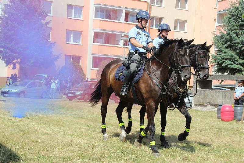 Občan a bezpečnost: ukázky zásahů v podání policie, hasičů, ale i vojáků ze 71. mechanizovaného praporu v Hranicích na prostranství u policejní budovy u přerovského výstaviště