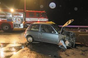 Nehoda na silnici v místní části Beňova Prusy, pondělí 9. října 2023.