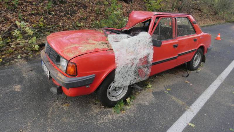Silný vítr způsobil v neděli dopravní nehodu u Opatovic na Hranicku. Na projíždějící automobil spadla větev.