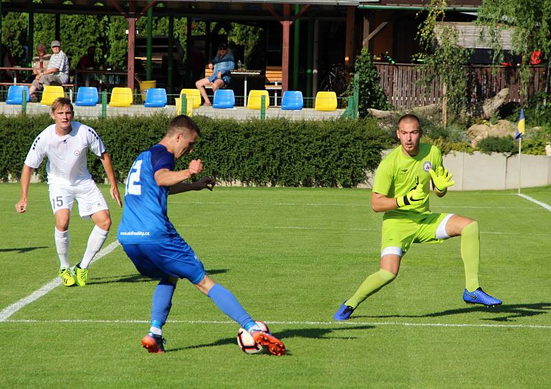 Přípravné utkání mezi FK Kozlovice a MFK Vyškov.