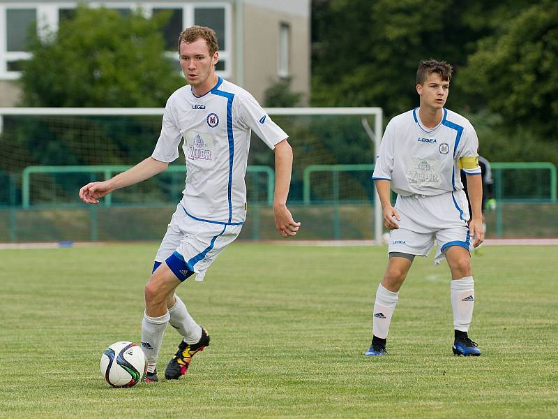 Fotbalisté 1. FC Viktorie Přerov v přípravném zápase s FK Bystřice pod Hostýnem.