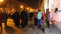 Připomínka výročí 17. listopadu na náměstí T. G. Masaryka v Přerově