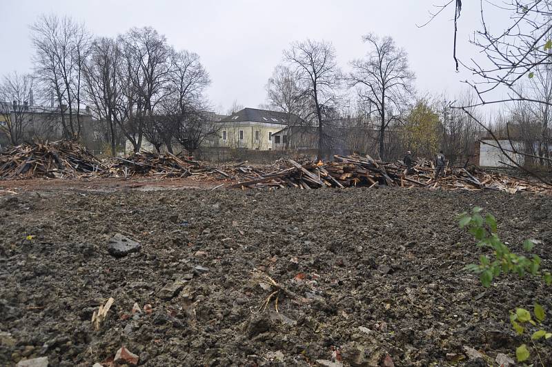 Demolice domů v romském ghettu ve Škodově ulici v Přerově