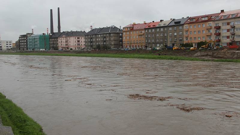 Bečva v Přerově 28. dubna 2017