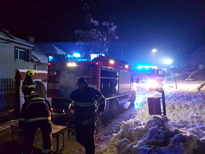 Požár rodinného domku v obci Buk na Přerovsku