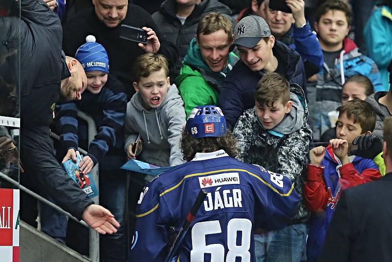 Jaromír Jágr v zápase Benátky - Kladno v únoru 2018