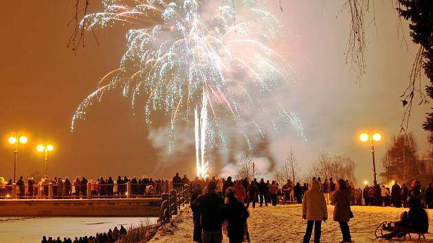 Novoroční ohňostroj v Přerově 2016