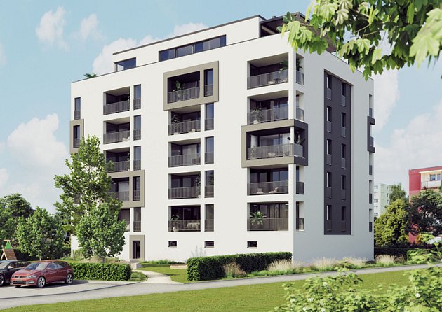 Příjemné bydlení v klidné části Přerova nabízí developerský projekt v Seifertově ulici s názvem Vesna (vizualizace).