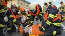 Hasičská soutěž ve vyprošťování zraněných osob z havarovaných vozidel v Přerově