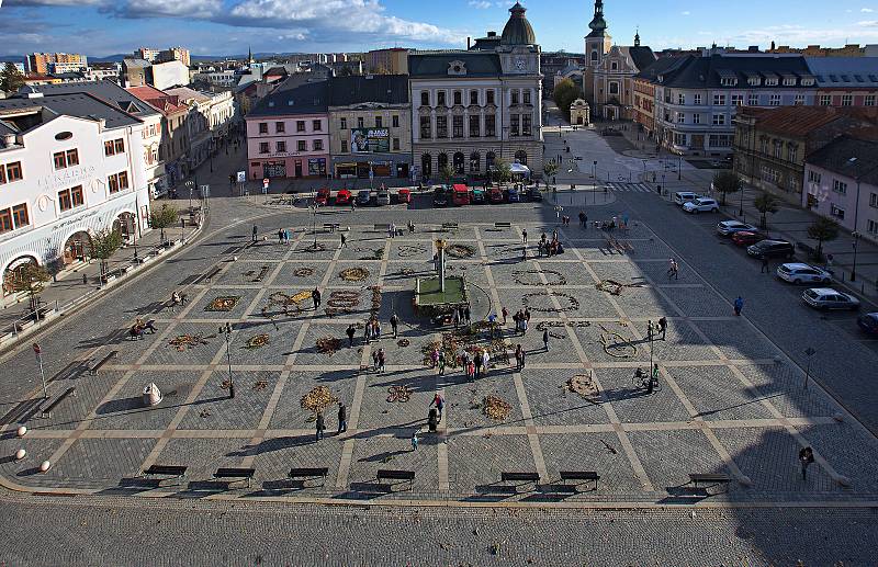 Přírodní koberec na náměstí TGM v Přerově