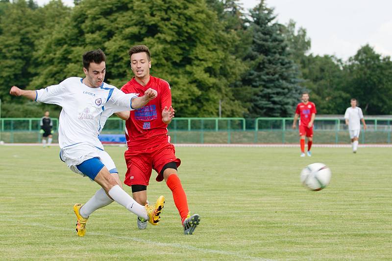 Fotbalisté 1. FC Viktorie Přerov v přípravném zápase s FK Bystřice pod Hostýnem.