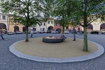Vizualizace nové podoby okolí studny na Horním náměstí v Přerově