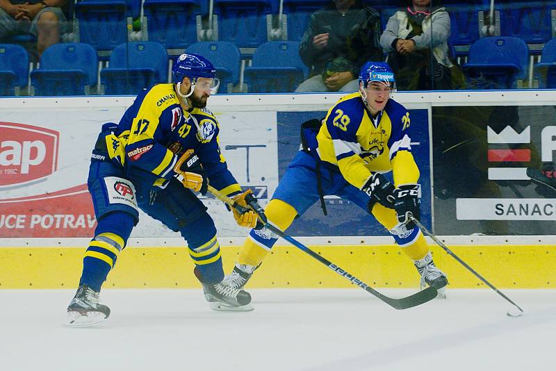 David Šťastný během přípravného utkání v rodném Přerově. Foto: Deník/Jan Pořízek