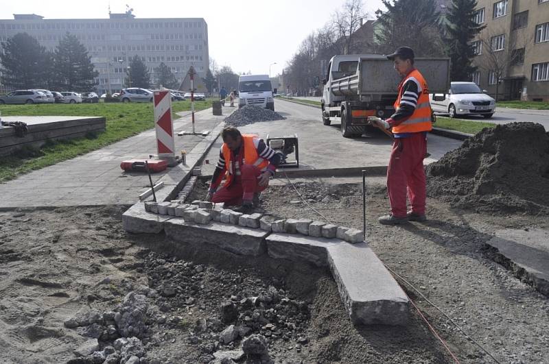 Stavební práce v Kabelíkově ulici v Přerově