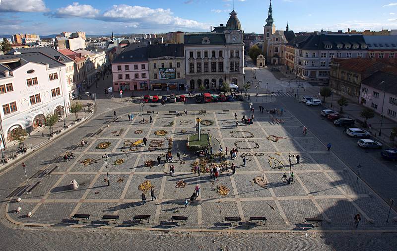 Přírodní koberec na náměstí TGM v Přerově