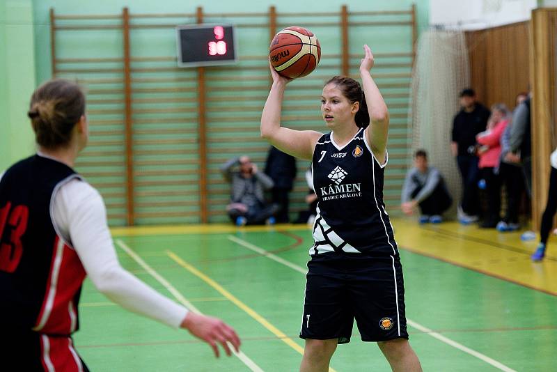 Basketbalistky Přerova (v černobílé) proti Loko Krnov.