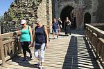 Zrekonstruovaný renesanční palác hradu Helfštýn je přístupný návštěvníkům. První víkend po otevření, 22. srpna 2020