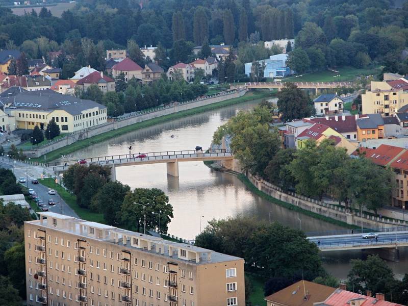 Pohled na Přerov z horkovzdušného balonu