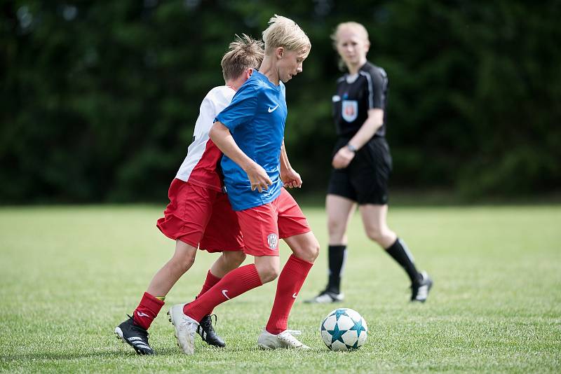 Žákovský memoriál v Želatovicích. SK HS Kroměříž - Zbrojovka Brno (v modrém)