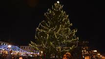 Rozsvícení vánočního stromu v Přerově. Ilustrační foto