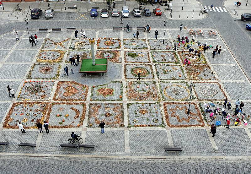 Přírodní koberec na náměstí TGM v Přerově
