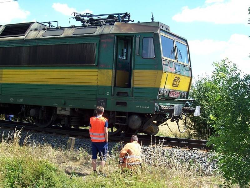 Nehoda na železničním přejezdu který křižuje silnici od obce Vlkoš na Troubky u Přerova.