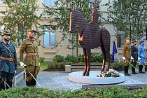 Slavnostní odhalení sochy Tomáše Garriqua Masaryka v pondělí 14. září 2020 na Školní náměstí v Hranicích.