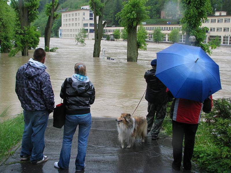 Povodně: pondělí 17. května lázně Teplice nad Bečvou po 18. hodině