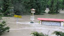 Povodně: pondělí 17. května lázně Teplice nad Bečvou po 18. hodině