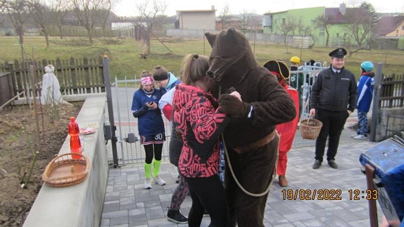 Vodění medvěda ve Skaličce, sobota 19. února 2022.