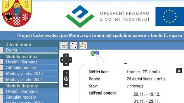 Imisní monitoring města Hranic