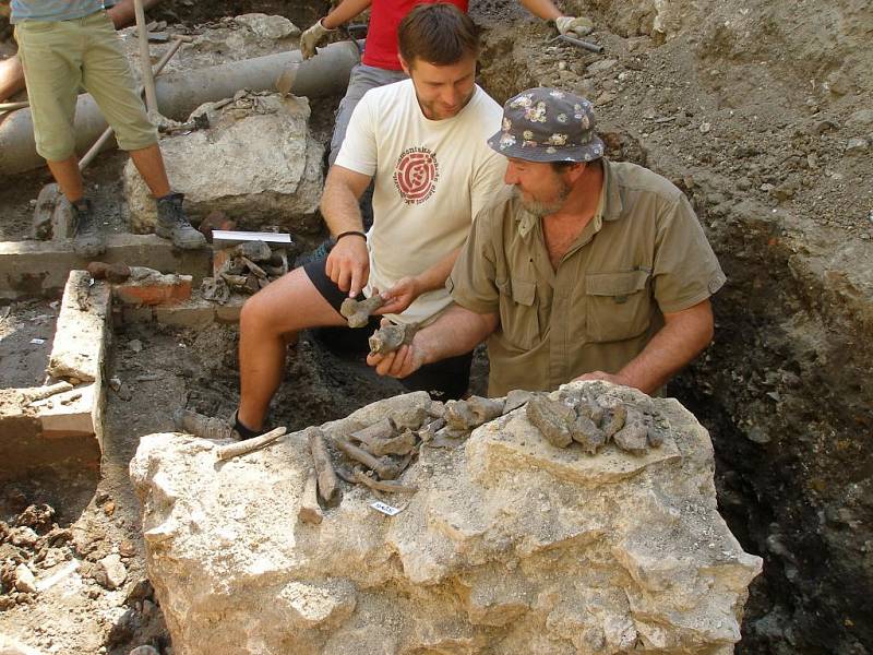 Archeologové budou provádět na nádvoří přerovského zámku výzkum nejméně do konce srpna.