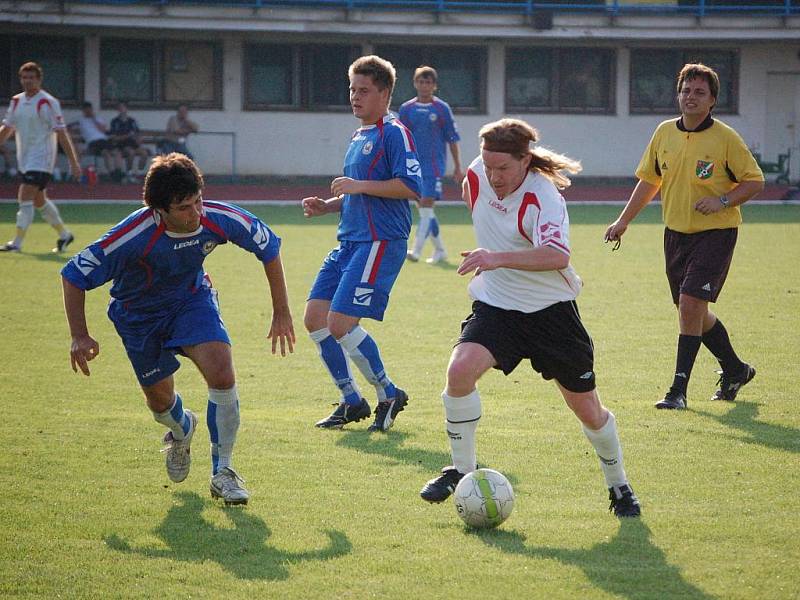 1. FC Přerov (v modrém) vs. Ústí 1:2.