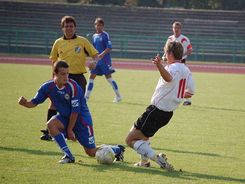 1. FC Přerov (v modrém) vs. Ústí 1:2.