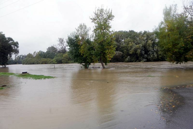 Bečva v Týně nad Bečvou 14.10.2020.