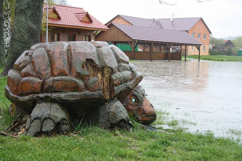 Bečva v Ústí na Hranicku 28. dubna 2017