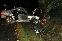 Nehoda BMW u Stříteže nad Ludinou