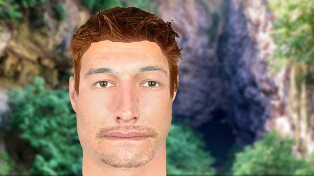 Zrekonstruovaná podobizna muže, kterého našli mrtvého v Hranické propasti