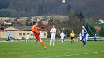 Hraničtí fotbalisté (v pruhovaném) proti Havířovu