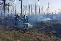 Rozsáhlý lesní požár v úterý  2. dubna na Potštátsku
