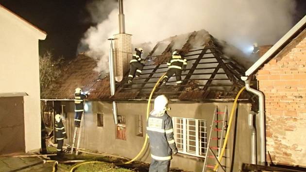 Požár domu v Opatovicích