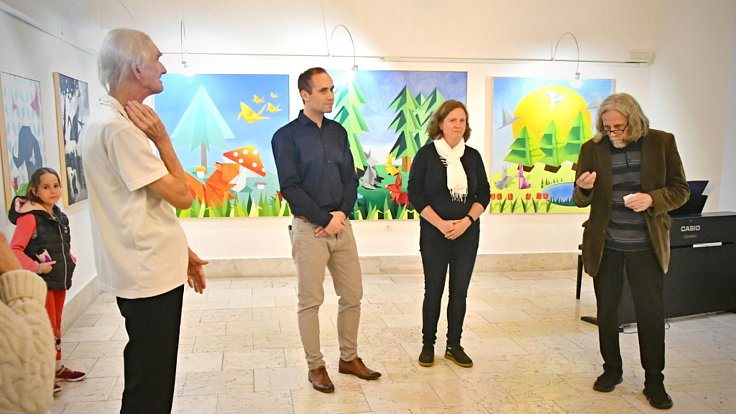 Vernisáž výstavy Lenka Husáriková – Origami a tangram v muzeu na Staré radnici v Hranicích, čtvrtek 12. října 2023.
