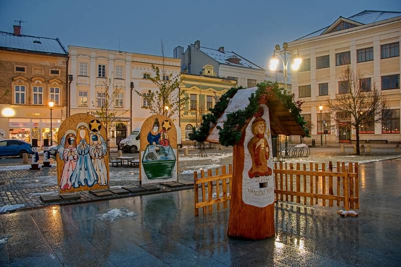 Vánoční hranické náměstí.
