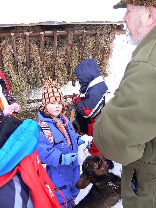 Děti z mateřinky na Struhlovsku v Hranicích krmily lesní zvěř