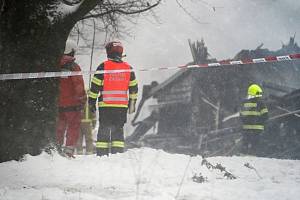 Shořelá chata Tesák, v sobotu 29. ledna 2022.