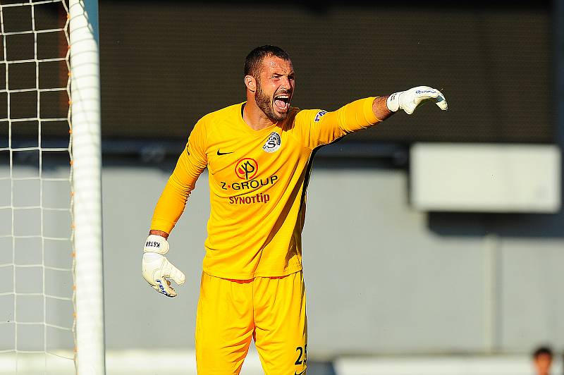 Fotbalové utkání Fortuna ligy mezi celky AC Sparta Praha  a 1. FC Slovácko 5. srpna v Praze. Michal Daněk.